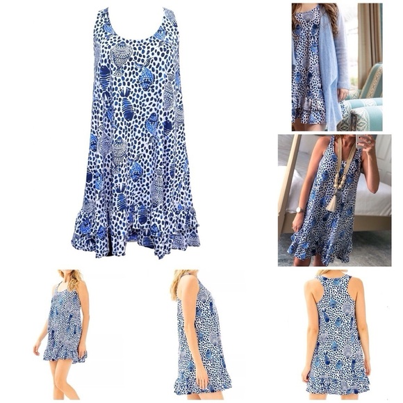 Lilly Pulitzer Evangelia Dress In High Tide Navy Heart And Sole Size Small - Picture 1 of 9
